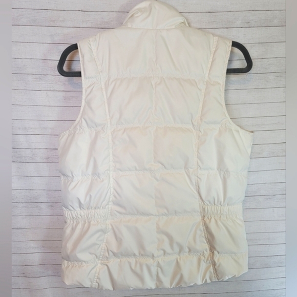 EDDIE BAUER IVORY QUILTED GOOSE DOWN VEST, sz SMALL - Picture 11 of 15